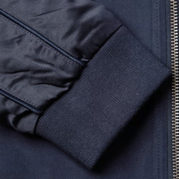 John Varvatos Star USA Men's Long Sleeve Satin Bomber Jacket Pacific Blue - Picture 6 of 8